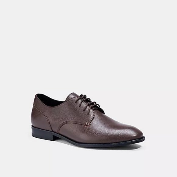 Coach Men's Graham Brown Leather Derby Shoes - 11D- New in Box - Picture 8 of 10